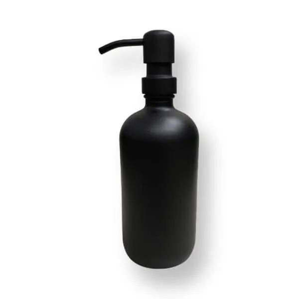 16oz Matte Black Glass Liquid Soap Dispenser