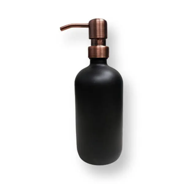 16oz Matte Black Glass Liquid Soap Dispenser