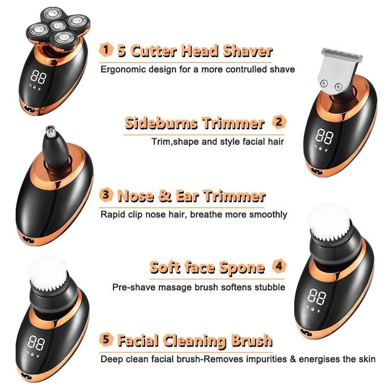 3In1 Professional Electric Shaver USB Rechargeable Washable Men's Five