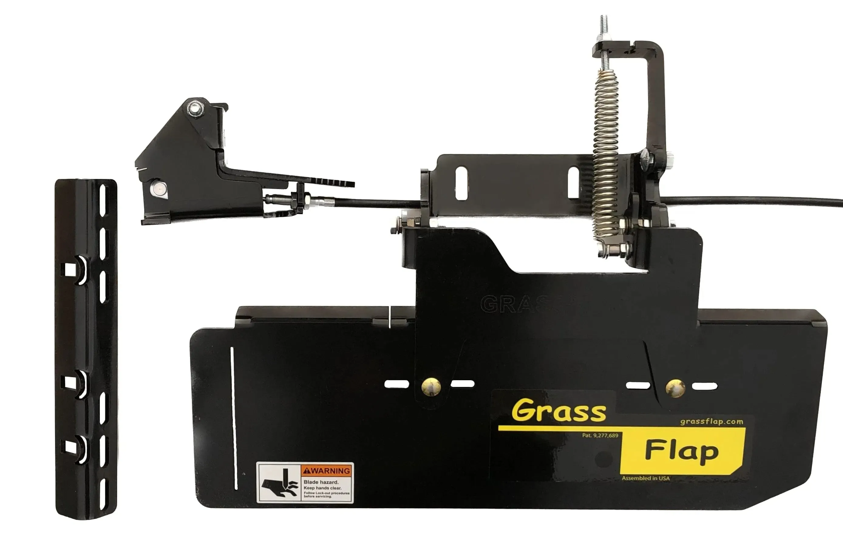 44JM50-5-A2 GrassFlap™ brand chute blockerDirect Bolt with Steel Blocker Plate and SE Pedal Includes John Deere No-Drill Mount for 7-iron Deck