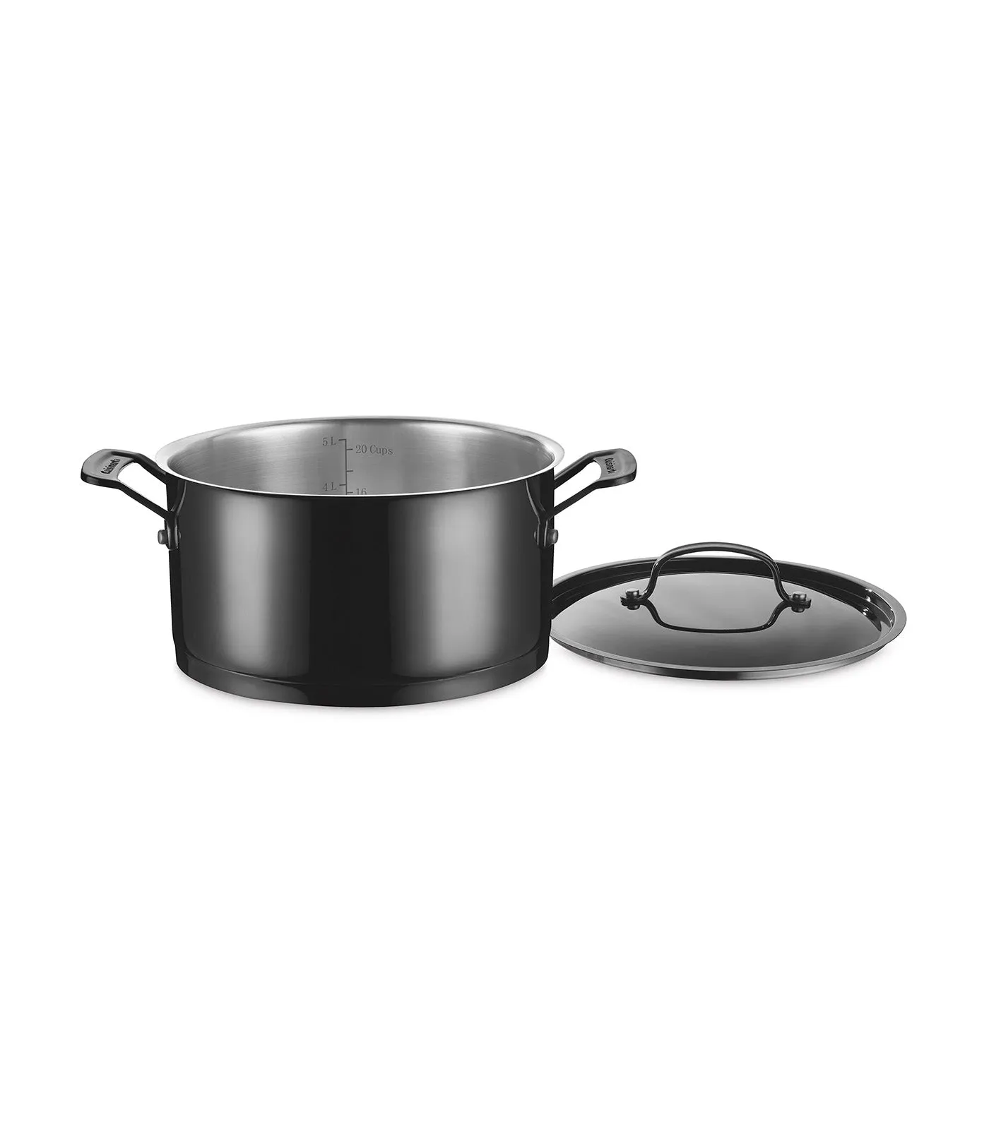 6-Quart Stainless Steel Covered Stockpot Black Mica Shine