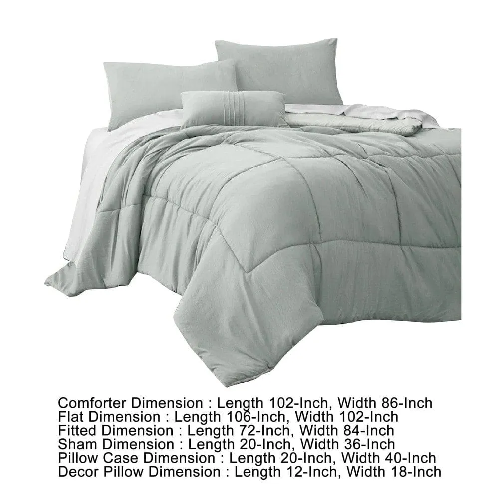 Alice 8 Piece California King Comforter Set, Light Gray By The Urban Port By Casagear Home