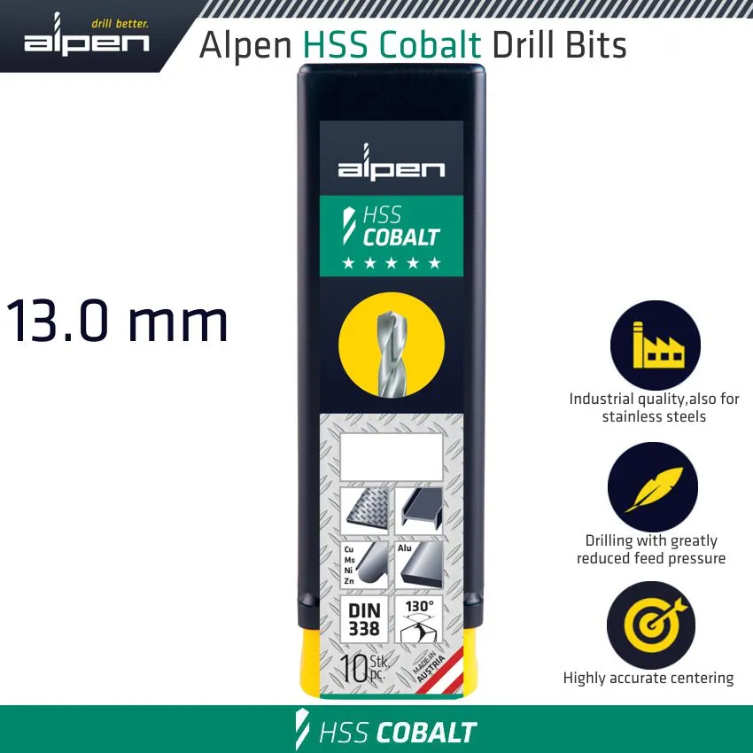 ALPEN HSS COBALT BULK DIN 338 RN,  13.0 ALP6130130