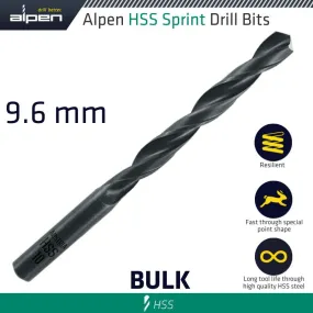 ALPEN HSS SPRINT DRILL BIT 9.6MM BULK IND.PACK ALP624096