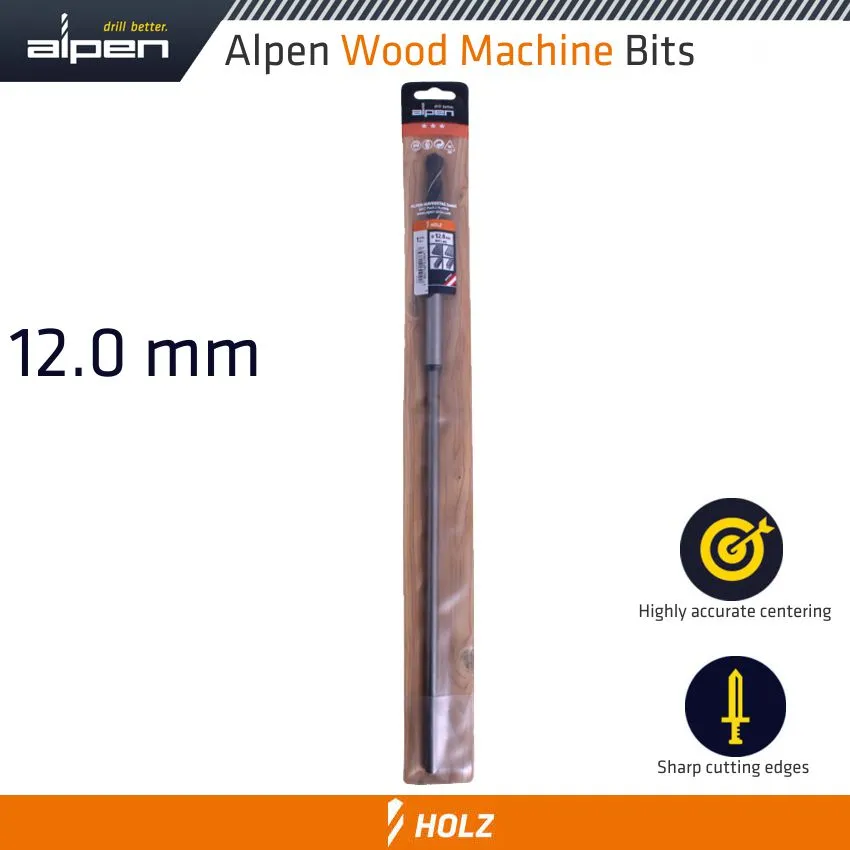 ALPEN WOOD MACHINE DRILL BIT 12MM X 400MM ALP5512