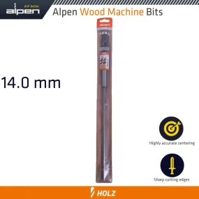 ALPEN WOOD MACHINE DRILL BIT 14MM X 400MM ALP5514