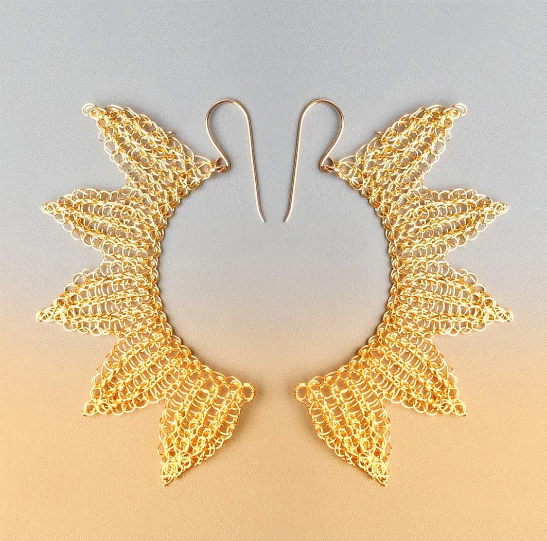 Angel wings earrings - Partial Wire Crochet pattern