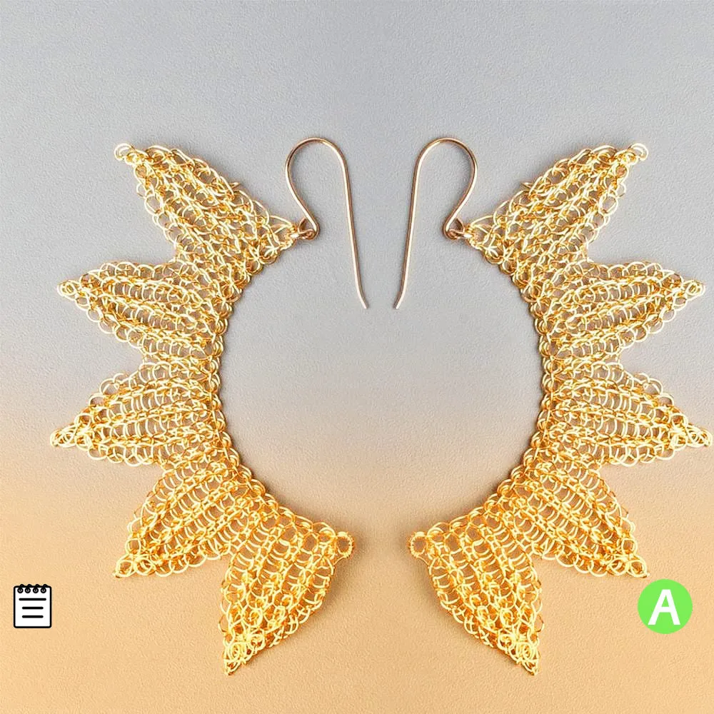 Angel wings earrings - Partial Wire Crochet pattern