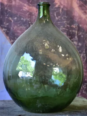 Antique French demijohn - green glass