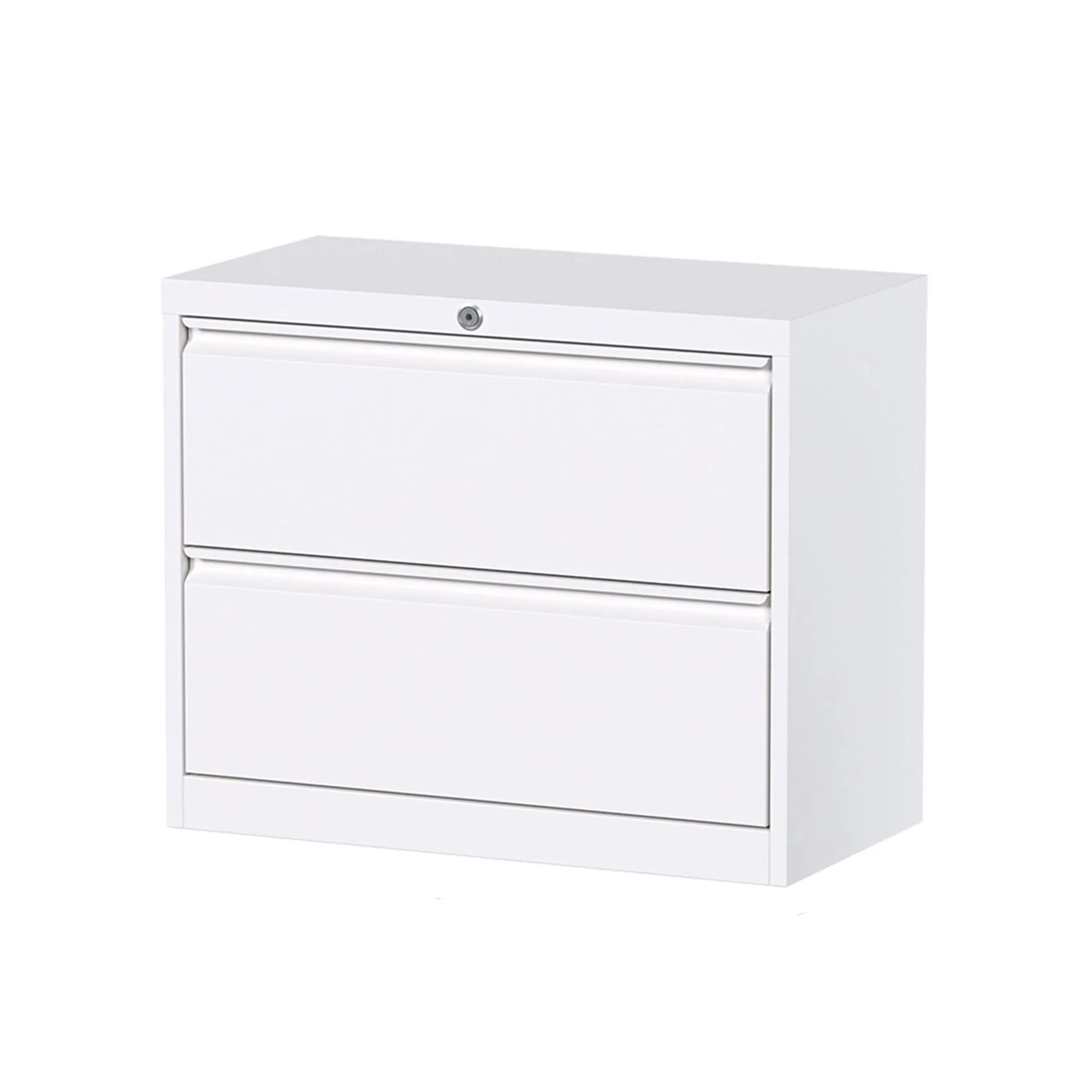 Aobabo 35" Locking 2 Drawer Metal Office Storage Organizer Filing Cabinet, White