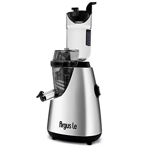 Argus Le Slow Masticating Juicer 3"inches Wide Feed Chute Easy Cleansing Cold Press Juicer Extractor Fruits and Vegetables Low Speed Juicer - Unique 3 in 1 Auger Technology