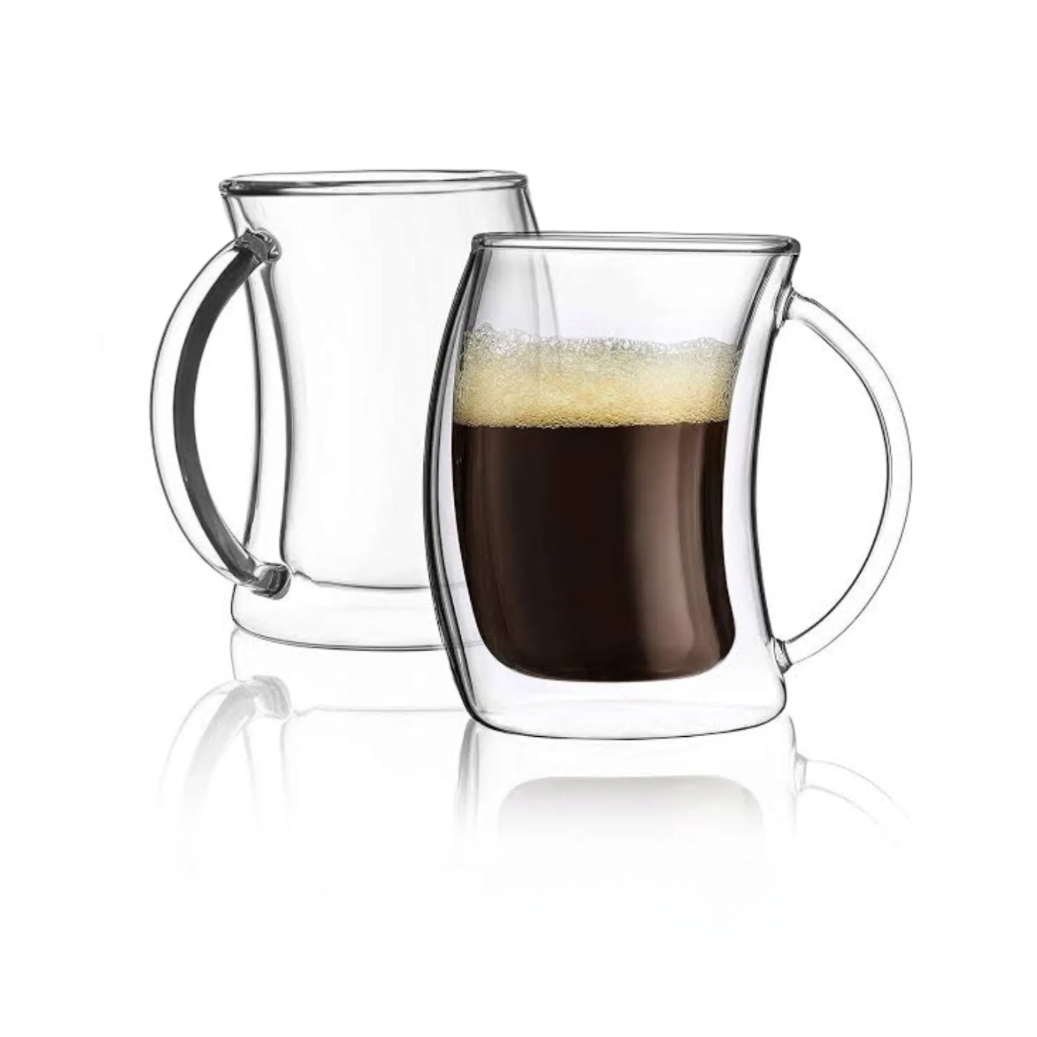 Barista Borosilicate Double Wall Curve Café Latte Coffee Mug 250ml 2pc 10206