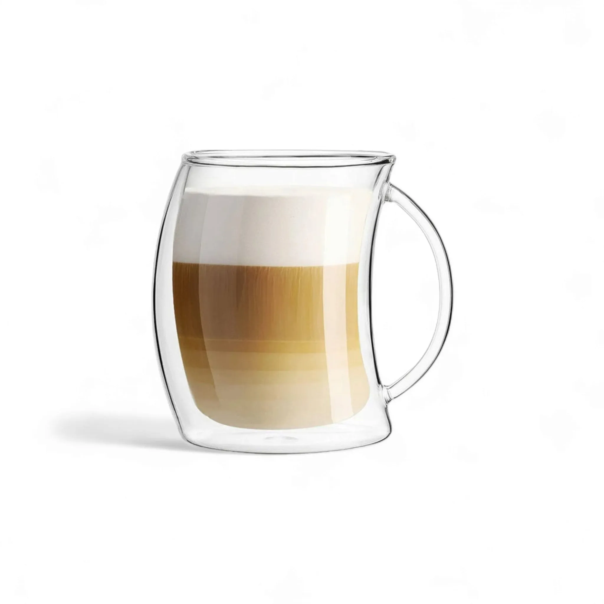 Barista Borosilicate Double Wall Curve Café Latte Coffee Mug 250ml 2pc 10206