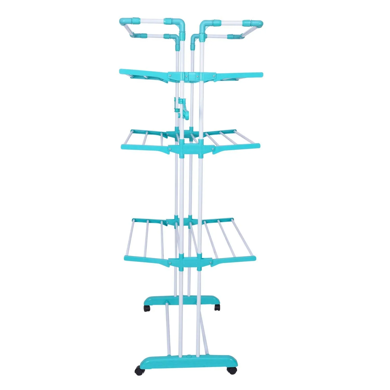 Bathla Mobidry Giga - Extra-Large 4 Level Alloy Steel Modular Cloth Drying Stand for Home (Blue)