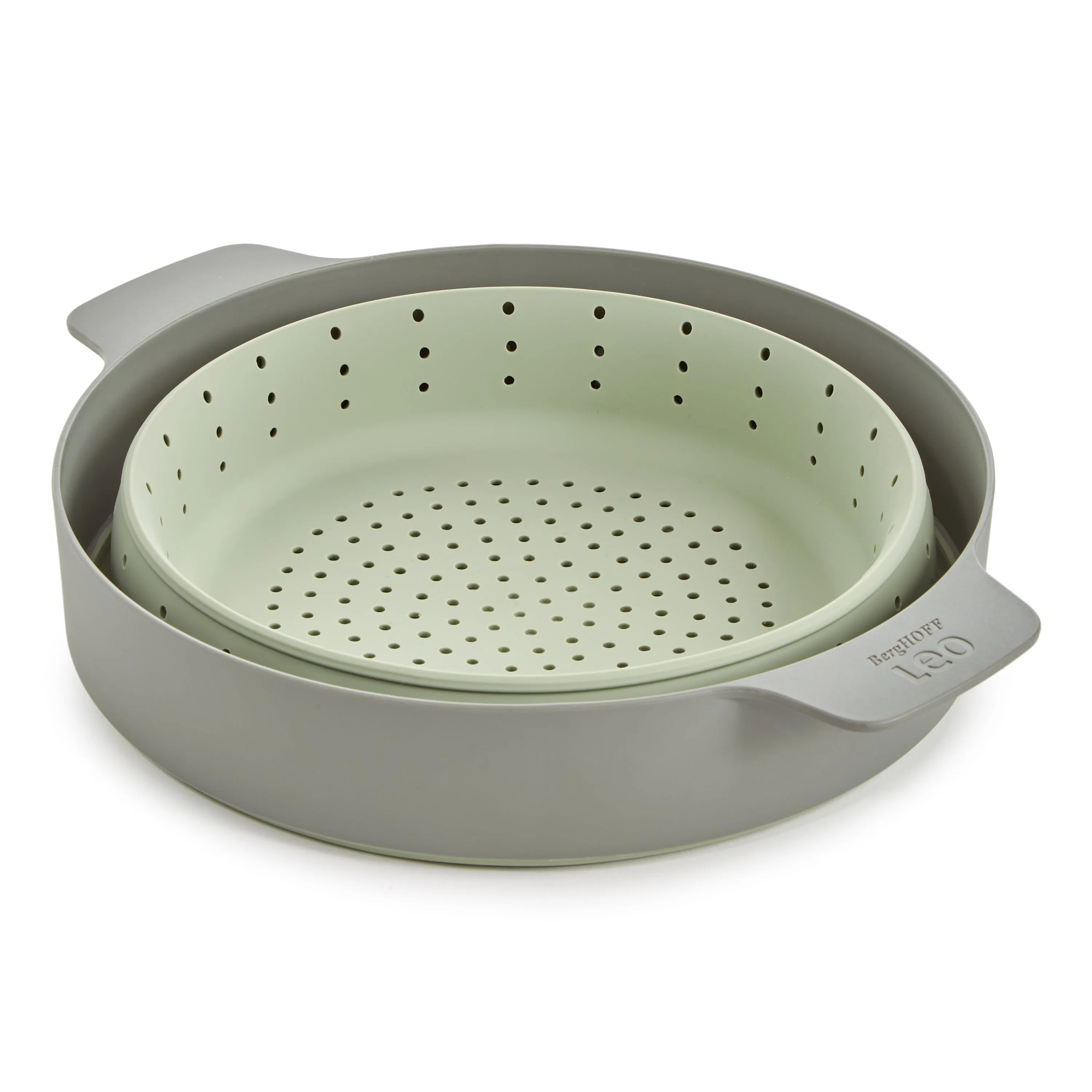 BergHOFF Balance Nonstick Silicone Collapsible Steamer Basket & Strainer 10", Recycled Material, Sage