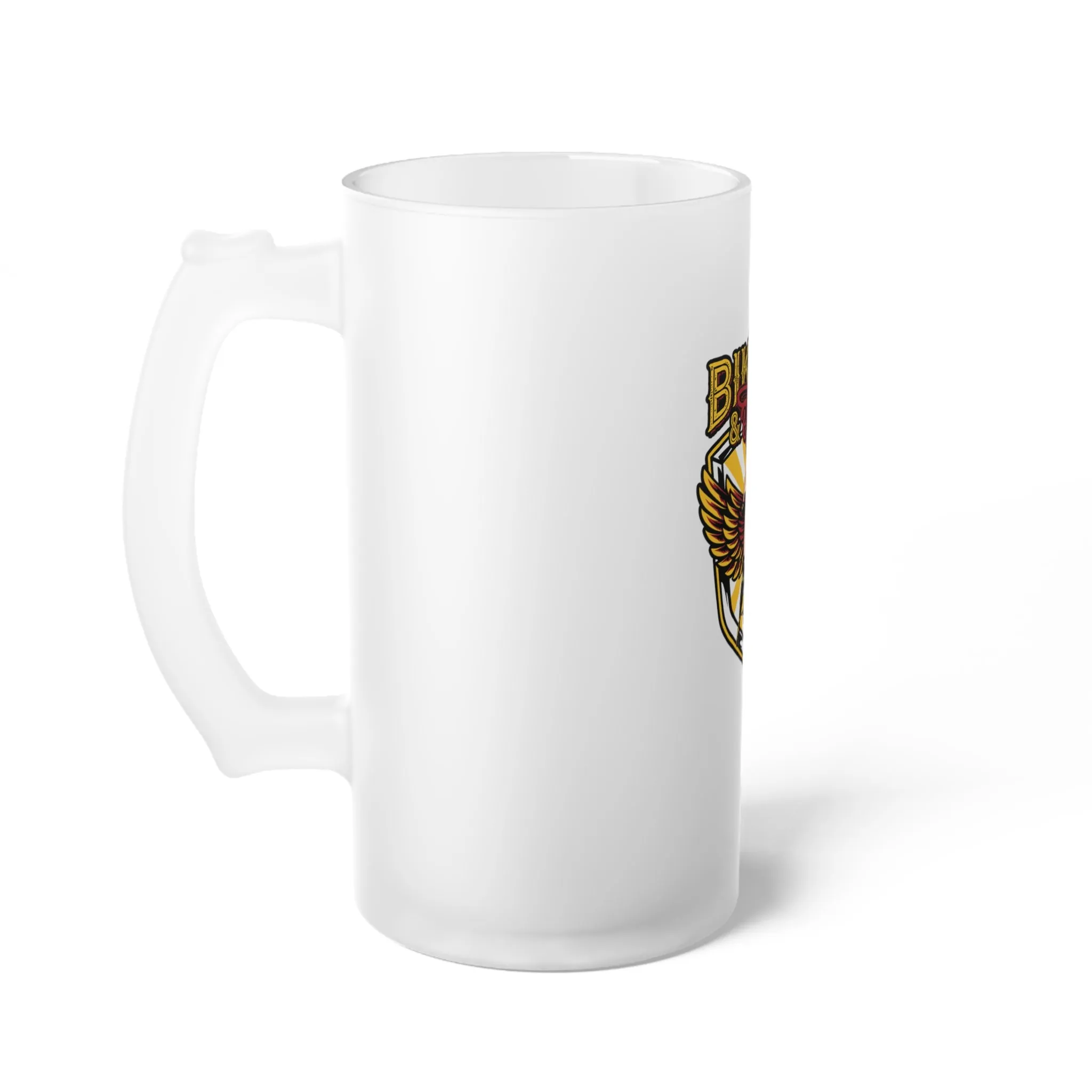 Bikers & Babes | Frosted Glass Beer Mug