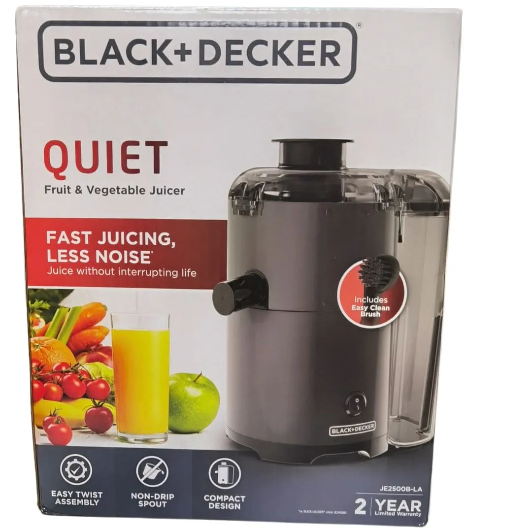 Black &amp; Decker Quiet Fruit &amp; Vegetable Juicer (350 Watts) Model: Je2500B-La-&nbsp;05087500188