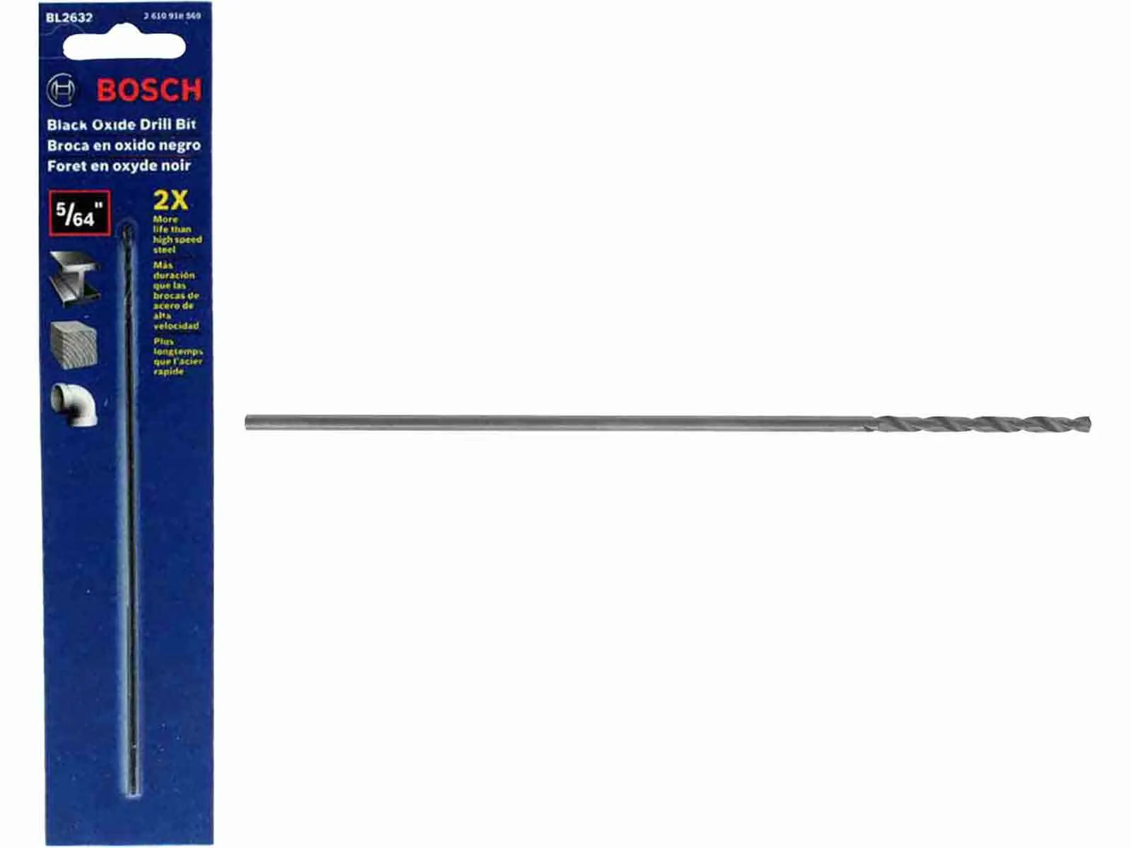 Bosch BL2632 - 5/64 inch Twist Drill Bit - 6 inches long