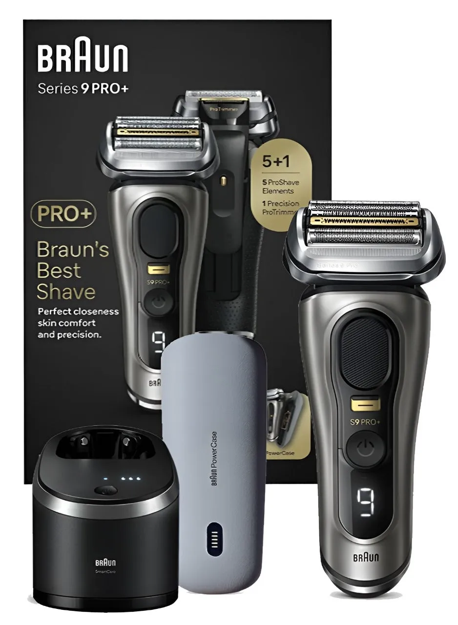 Braun Series 9 Pro  9575cc Wet & Dry shaver with 6-in-1 SmartCare center and PowerCase, Noble Metal