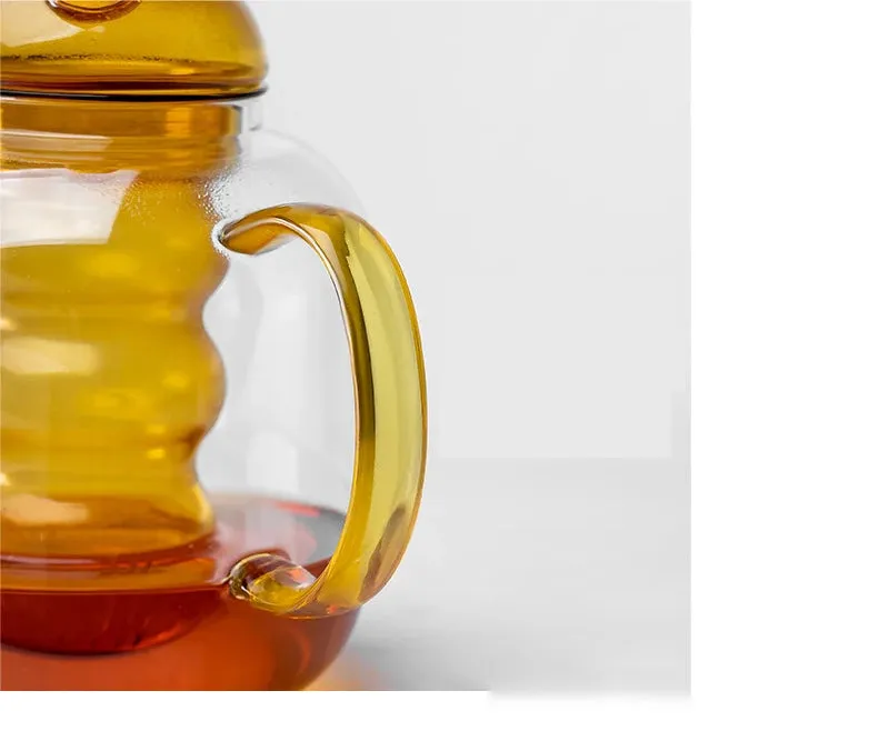 Bulbo Colored Glass Tea Pot & Cup