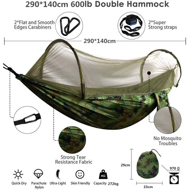 Camping Hammock with Mosquito Net and Rainfly Tarp