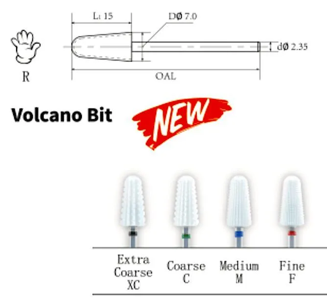 Ceramic Volcano Nail Drill Bit