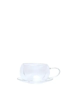 Clear Double Wall Cup And Saucer