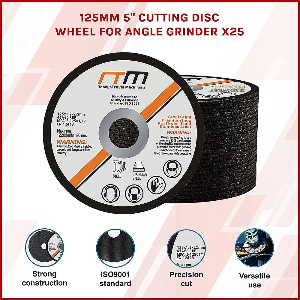 Commercial 125mm 5" Cutting Discs x25 for Angle Grinder