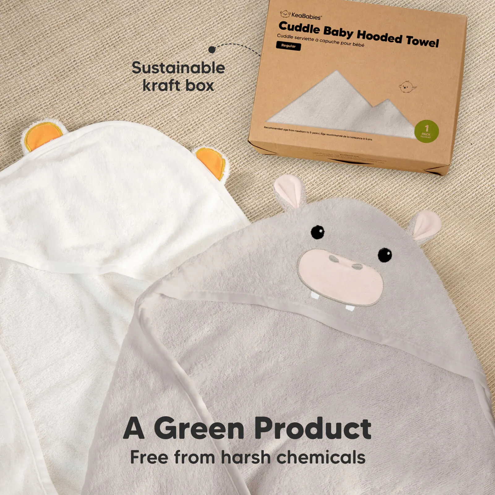 Cuddle Baby Hooded Towel (Hippo)