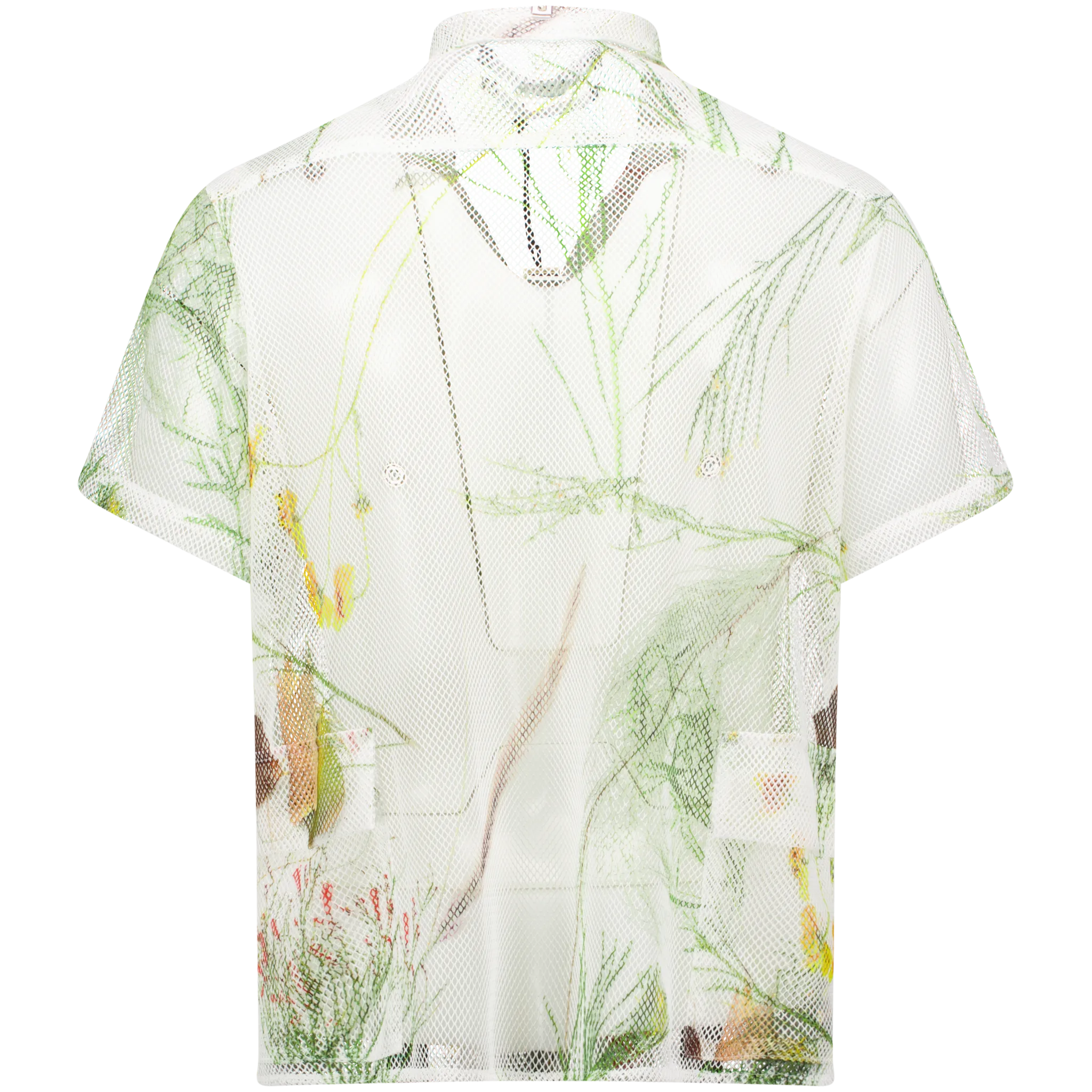 Desert Brush Printed Mesh Short Sleeve Cargo Shirt