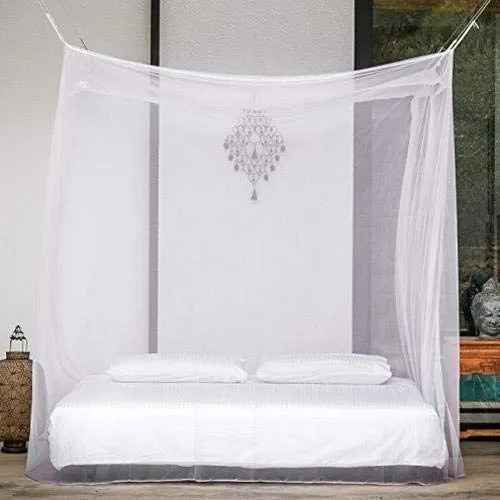 Divayanshi Mosquito Net for King Size Single Bed Extra Large Size Polycotton (White, 5x7)