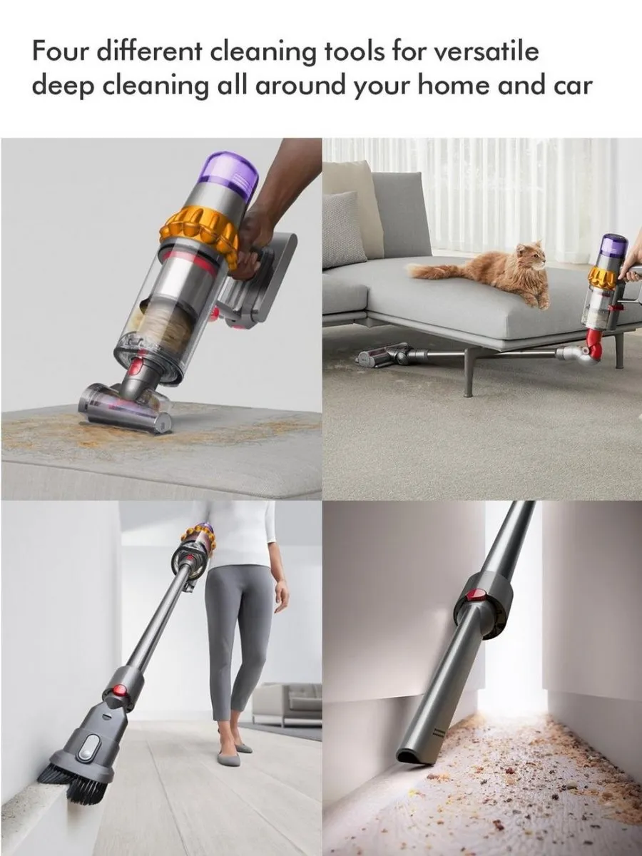 Dyson V15 Cordless Vacuum Cleaner With Up to 60 Minutes Run Time, Yellow/Nickel