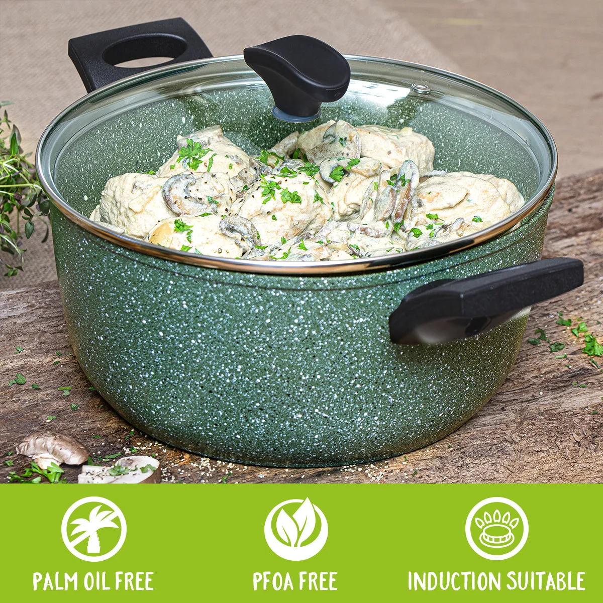 Eco Non-Stick Stockpot & Lid - 4.5 Litre Capacity