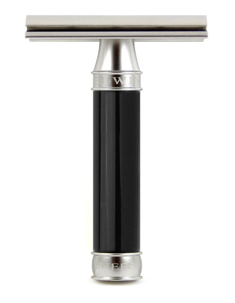 Edwin Jagger - DESSGA6BL 3ONE6 Stainless Steel Double Edge Safety Razor, Anodised Black