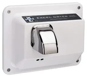 Excel Dryer Hands Off® R76-IW Hand Dryer - White Epoxy on Zinc Alloy Automatic Semi Recessed