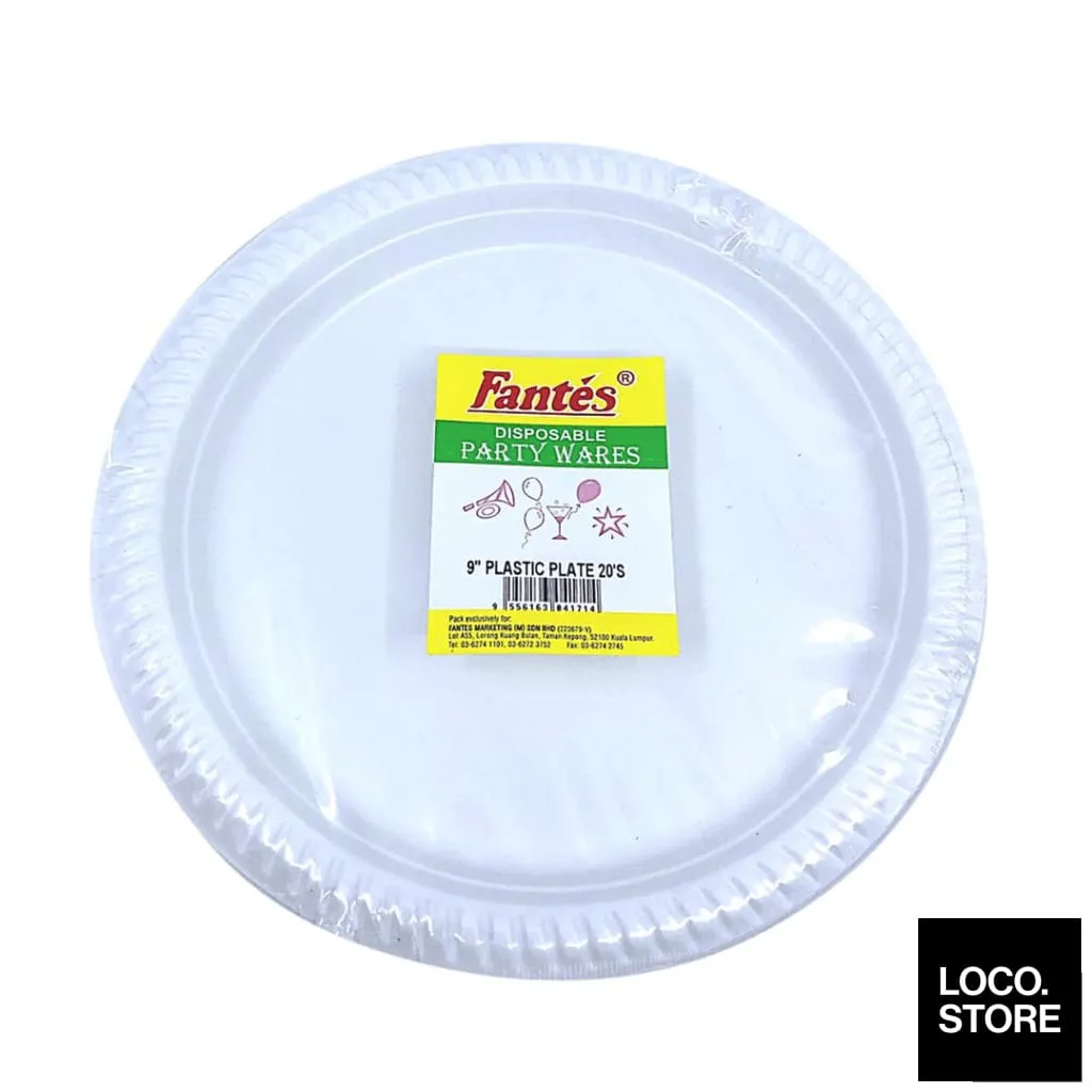 Fantes Disposable Plate 9 Inch X 20S Plastic