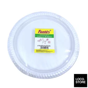 Fantes Disposable Plate 9 Inch X 20S Plastic