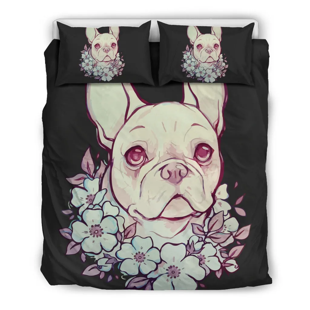 FLOWER FRENCH BULLDOG BEDDING SET