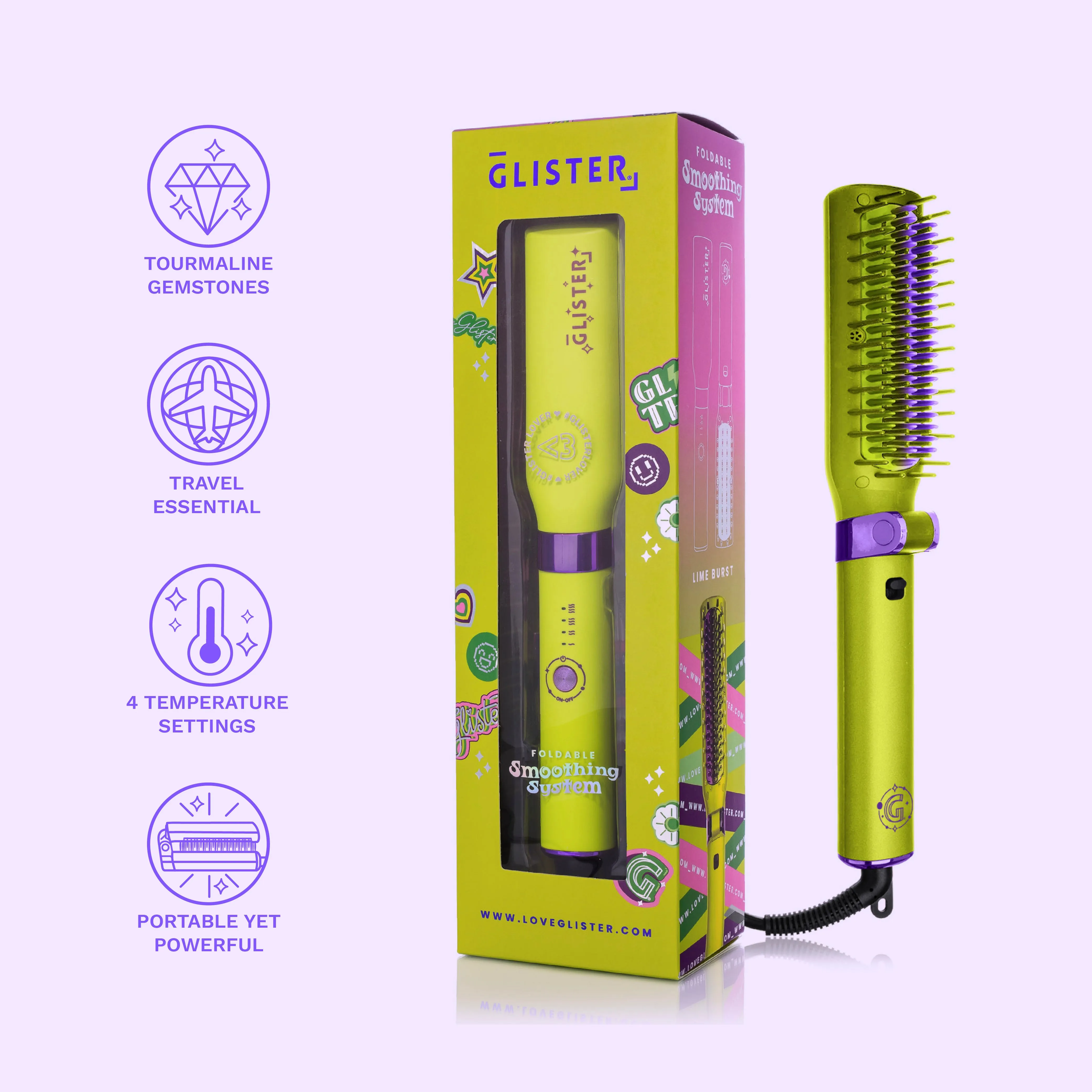 Foldable Hot Brush with Anti-Frizz Smoothing System