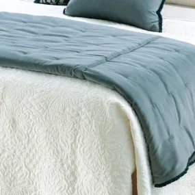 Frangia Smoke Blue Comforter - 240x150