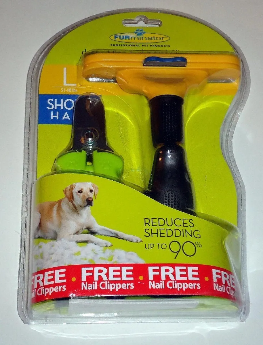 FURminator short hair - Large - BONUS PACK with nail trimmer - SALE