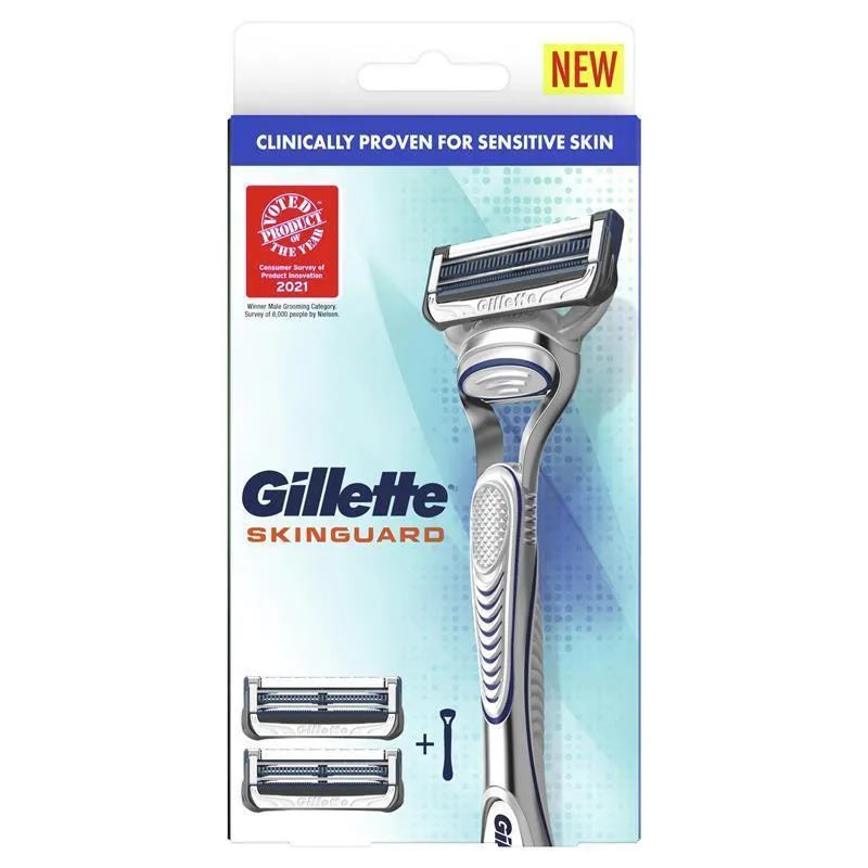 Gillette Skinguard Razor Handle   2 Cartridges