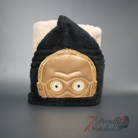 Gold Robot Hooded Bath Towel