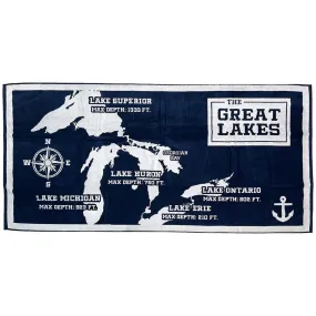 Great Lakes Map Towel