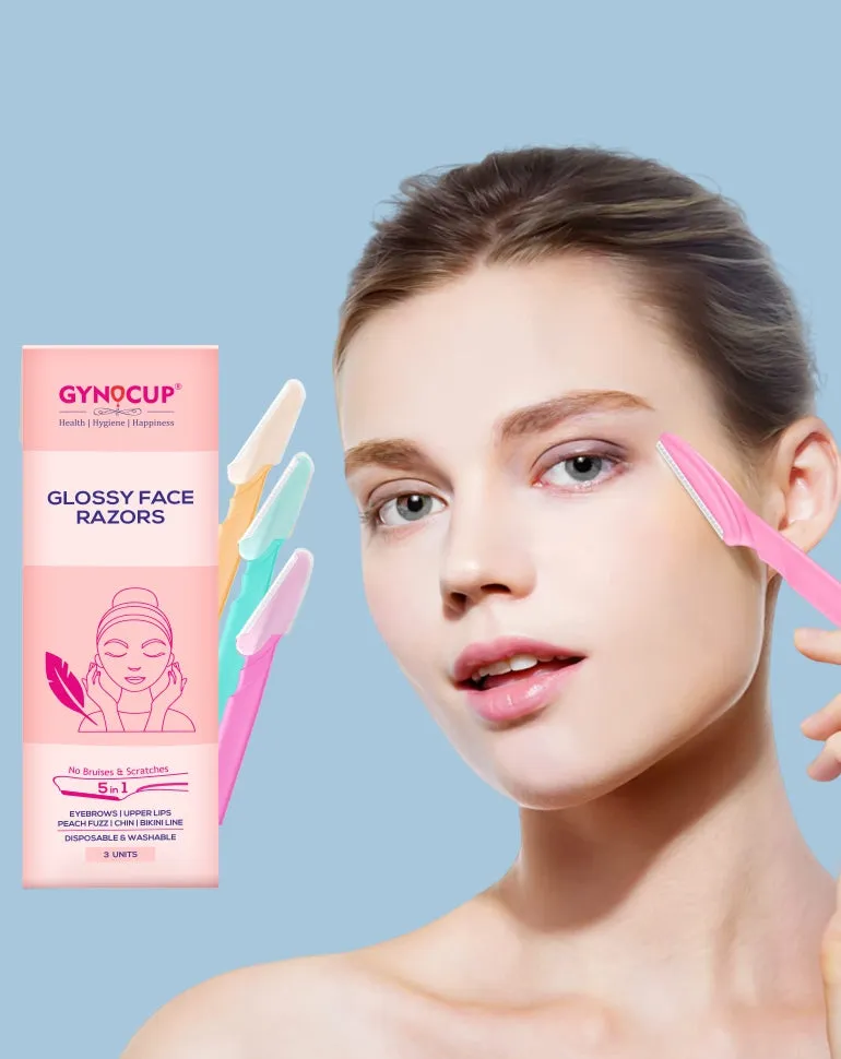 GynoCup Women Glossy Face Razor - Pack of 1 (Includes 3 Razors per Pack)