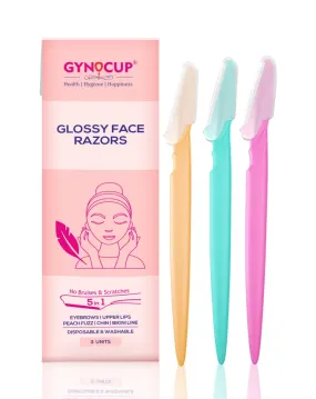 GynoCup Women Glossy Face Razor - Pack of 1 (Includes 3 Razors per Pack)