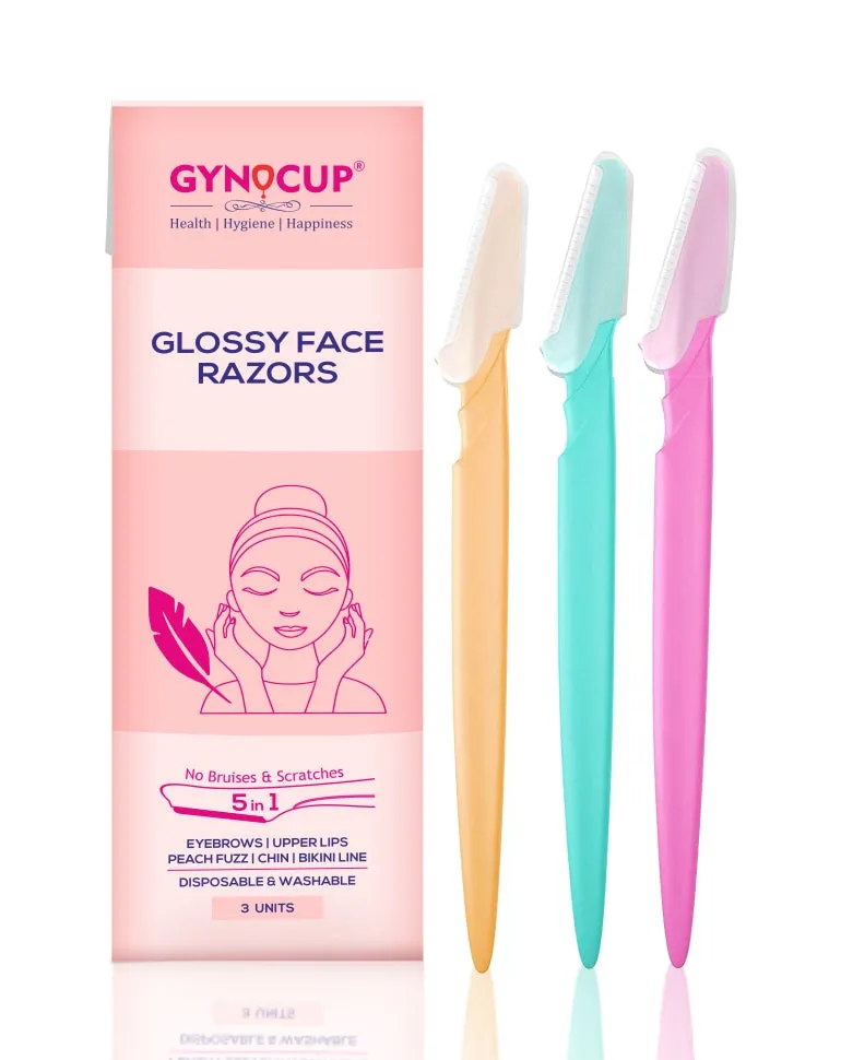 GynoCup Women Glossy Face Razor - Pack of 1 (Includes 3 Razors per Pack)