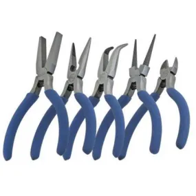 HT-515 Flora Pliers Set - flat-nose, round-tip, bent-nose, long-nose pliers and diagonal wire cutter - 5 pcs