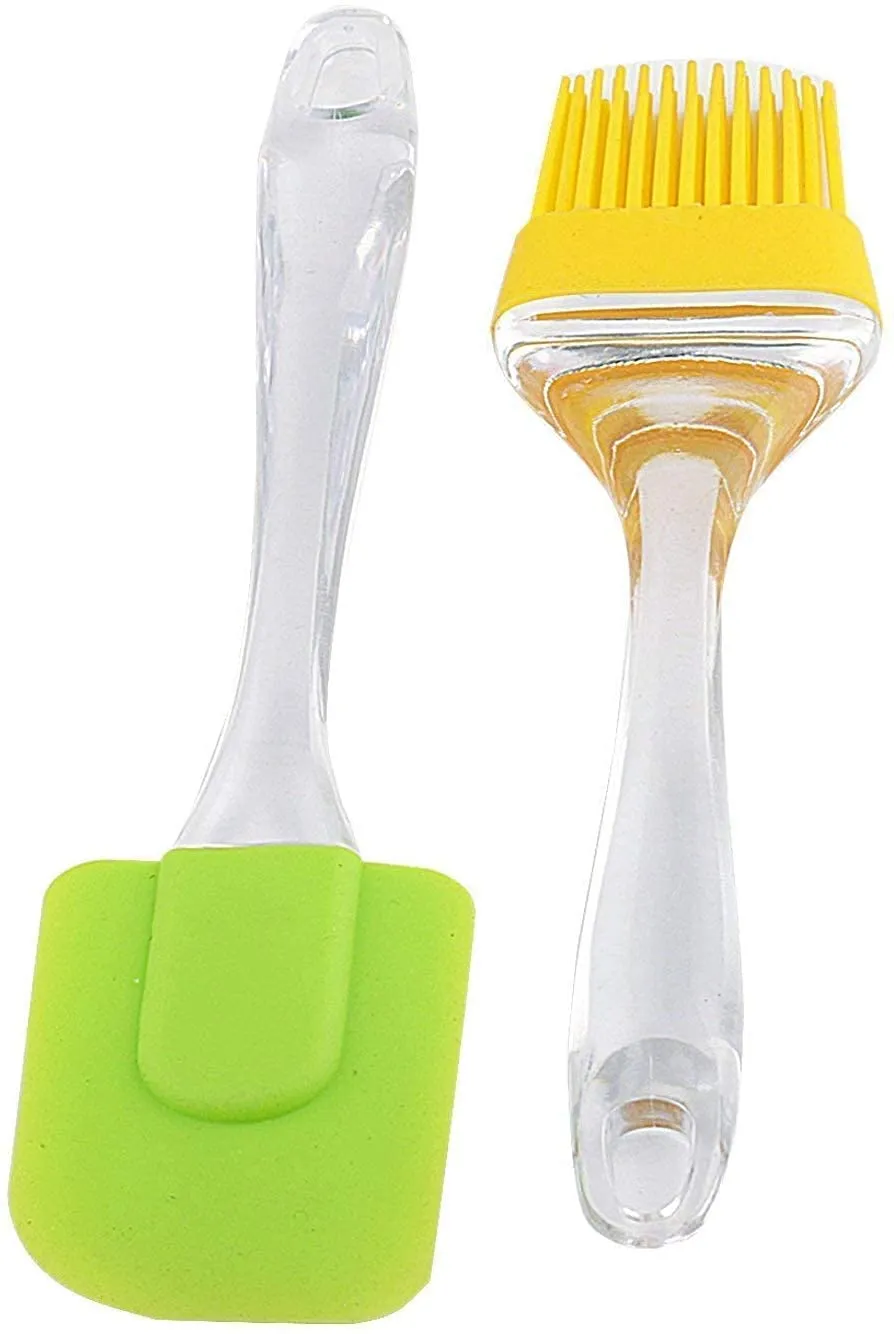 Kuber Industries Silicone Spatula and Brush Set for Pastry, Cake Mixer, Decorating, Cooking, Baking, Silicone Spatula and Pastry Brush, Set of 2 (Multicolour)