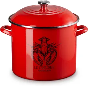 Le Creuset 20 Qt. Enamel on Steel Traditional Lobster Stockpot w/Lid - Carmin